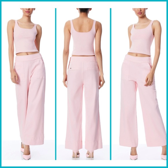 Alice + Olivia Donald High Waisted Light Pink Jean - Picture 5 of 16